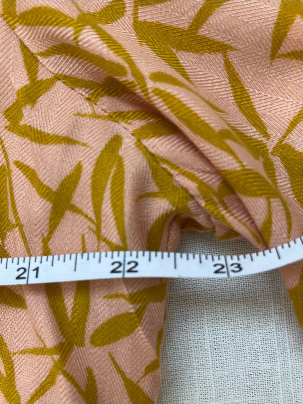 Numph Kismet dress Women's Pink Midi  with Mustard Leaf Print - Picture 10 of 12
